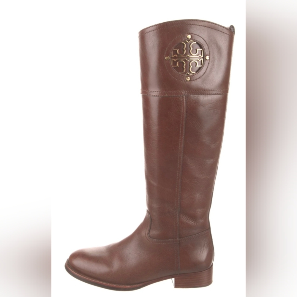 Tory Burch Women's Kiernan Brown Leather Riding Boots Size 6.5. Mint Condition!